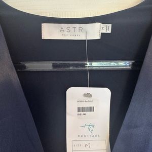 ASTR Silk Navy Jumpsuit